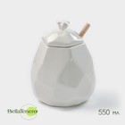 Ёмкость фарфоровая для мёда с ложкой BellaTenero «Пчёлка», 550 мл, цвет белый - Фото 1