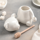 Ёмкость для мёда с ложкой Доляна «Мишка», 280 мл, цвет белый - Фото 2