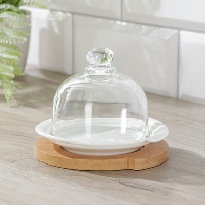 Лимонница Доляна «Эстет», 12,5×11,5×9 см, на деревянной подставке