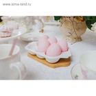 Подставка фарфоровая для яиц 6 ячеек Bella Tenero, 19,2×11×3,6 см, цвет белый - Фото 6