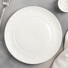 Тарелка фарфоровая обеденная Доляна «Лэйн», d=22 см, цвет белый - фото 8879085