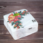 Новогодние Новогодние салфетки бумажные "Гармония цвета многоцветие. Новогодний кант", 24*24 см, 50 листов 3844016 4 - Фото 3