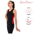 Майка-борцовка для гимнастики и танцев Grace Dance, р. 40, цвет чёрный/красный - Фото 1