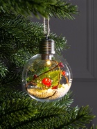 Ёлочный шар «Листочек», 1 LED, от батареек, свечение тёплое белое - Фото 4