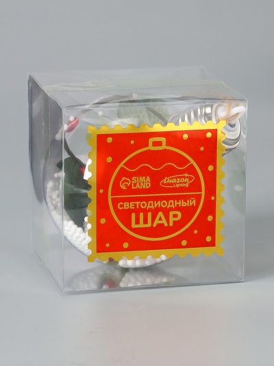 Ёлочный шар «Листочек», 1 LED, от батареек, свечение тёплое белое
