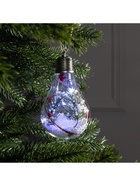 Ёлочный шар «Ветка ели», 5 LED, от батареек, свечение белое - Фото 4