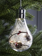 Ёлочный шар «Шишки», 5 LED, от батареек, свечение белое - Фото 4