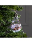 Ёлочный шар «Новый год», 5 LED, от батареек, свечение белое - Фото 4