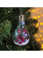 Ёлочный шар «Ягоды», 5 LED, от батареек, свечение белое - Фото 4