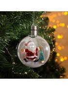 Ёлочный шар «Дед Мороз», 5 LED, от батареек, свечение тёплое белое - Фото 4