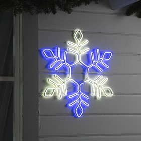 Неоновая фигура «Снежинка», 57 см, 576 LED, 12 В, 8 режимов, свечение синее/белое