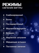 Неоновая фигура «Снежинка», 57 см, 576 LED, 12 В, 8 режимов, свечение синее/белое - Фото 7