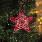 Подвеска световая "Звезда красная" (батарейки в комплекте), 9х9х2 см, 20 LED, Т/БЕЛЫЙ - фото 6163887