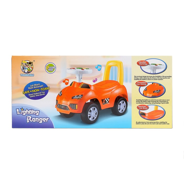 Толокар «Ламбо», световые и звуковые эффекты, цвет оранжевый 45866