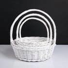 Корзина плетёная для хранения Abigail, ива, овальная, белая, набор 3 шт. - Фото 2