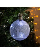 Ёлочный шар «Снежный лес», 1 LED, от батареек, свечение белое - фото 6618158