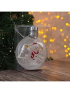 Ёлочный шар «Снеговик», 5 LED, от батареек, свечение тёплое белое - Фото 5