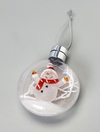 Ёлочный шар «Снеговик», 5 LED, от батареек, свечение тёплое белое - фото 6618162