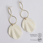 Серьги металл «Море», цвет белый в золоте - Фото 1