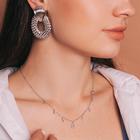 Серьги металл "Ариэль" чешуйка, цвет серебро - фото 25562272