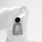 Серьги металл «Эстетика» трапеция, цвет чёрно-серый - Фото 5
