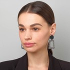 Серьги металл «Эстетика» трапеция, цвет чёрно-серый - Фото 2