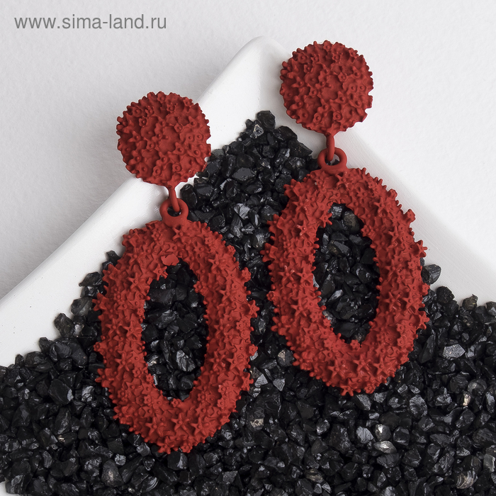 

Серьги висячие "Рифы", цвет красный