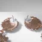 Серьги висячие «Рифы» овальные, цвет розовое золото, 8 см (комплект 2 шт) - фото 25562276