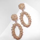 Серьги висячие «Рифы» овальные, цвет розовое золото, 8 см (комплект 2 шт) - фото 30990278