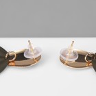 Серьги металл «Леди» волны, цвет оливковый в золоте - фото 20980651