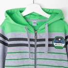 Толстовка для мальчика, цвет серый меланж/зелёный, рост 152-158 (42) - Фото 2