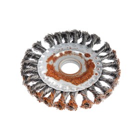 {{photo.Alt || photo.Description || 'УЦЕНКА Щетка металлическая для УШМ ЛОМ, крученая проволока, плоская, 22 мм, 125 мм'}}