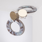 Серьги пластик «Леди» акварель, цветные в золоте - Фото 3