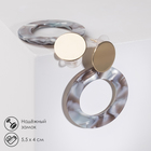 Серьги пластик «Леди» акварель, цветные в золоте - Фото 2