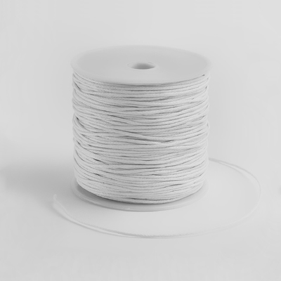 Шнур вощеный из полиэстера d=1 мм, L=70 м, цвет белый