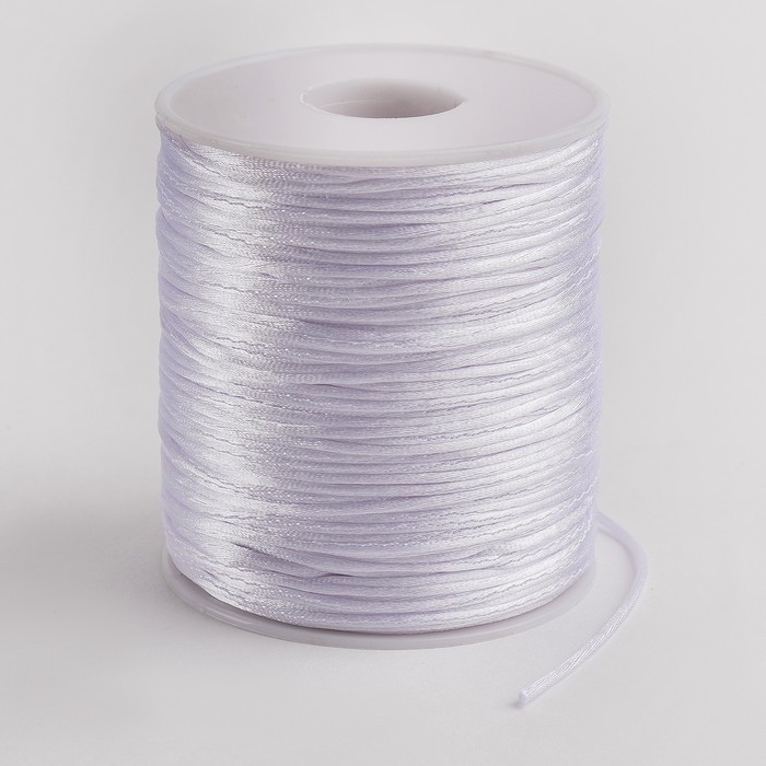 Шнур нейлоновый на бобине d=2 мм, L=100 м, белый - Фото 1