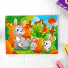 Пазлы «Зайки», 12 элементов, 14.5×11 см - Фото 1