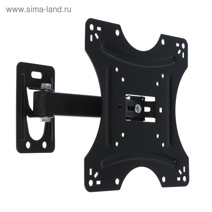 УЦЕНКА Кронштейн LuazON, для ТВ, наклонный, поворотный, от стены 60-200мм, 14-42", чёрный - Фото 1