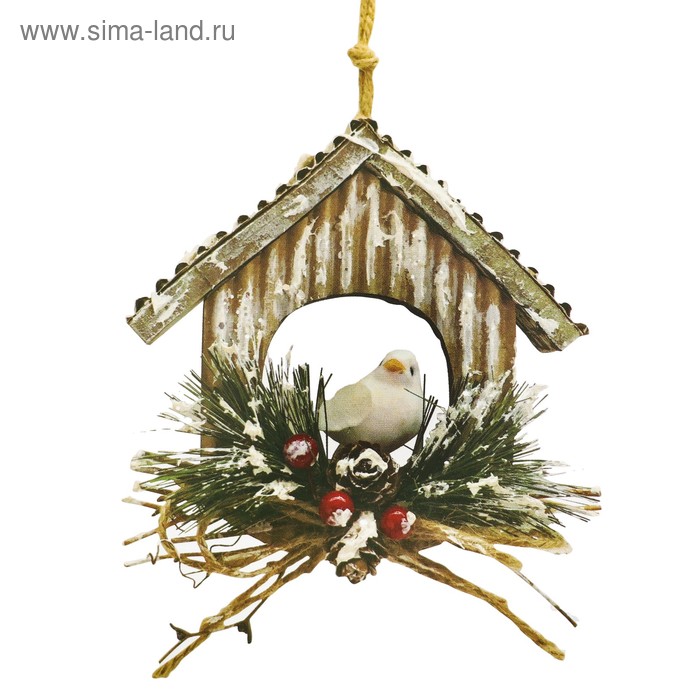 Набор для творчества - создай ёлочное украшение «Птичка в скворечнике» - Фото 1