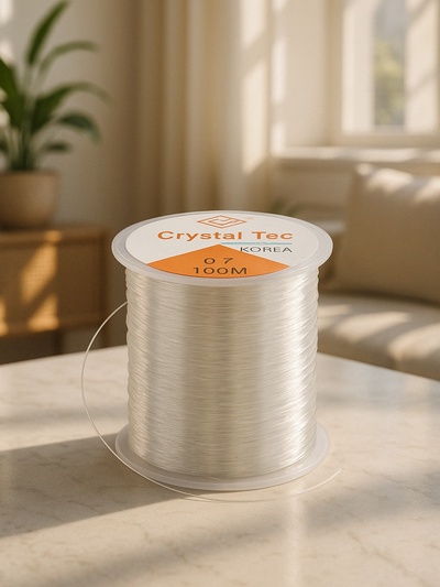 Нить силиконовая (резинка) d=0.7 мм, L=100 м, прозрачная