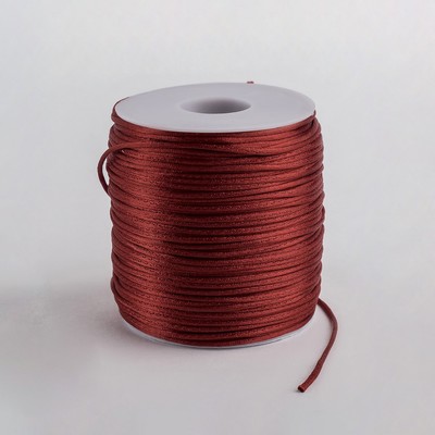Шнур нейлоновый на бобине d=2 мм, L=100 м, тёмно-красный
