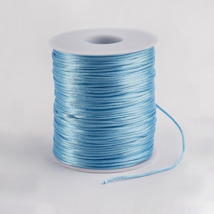 Шнур нейлоновый на бобине d=2 мм L=100 м, цвет голубой - Фото 1