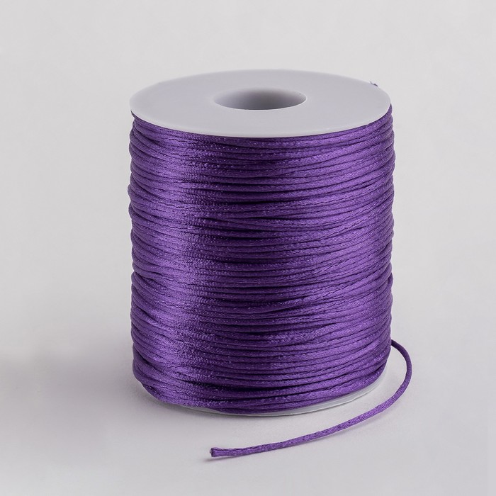 Шнур нейлоновый на бобине d=2 мм L=100 м, цвет фиолетовый - Фото 1