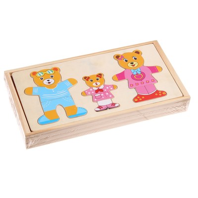 Игрушка развивающая «Переодень мишку» 3.5×26.5×13.5 см, 54 детали