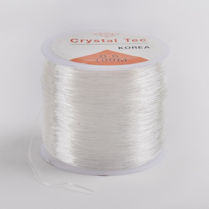 Нить силиконовая (резинка) d=0.6 мм, L=100 м, прозрачная - Фото 1