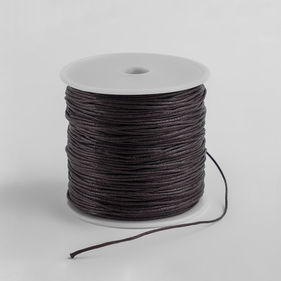 Шнур вощеный из полиэстера d=1 мм, L=65-70 м, коричневый