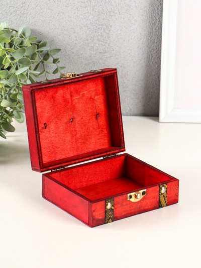 Шкатулка для украшений «Сундучок. Герцог», дерево, состаренная, с заклёпками 5.5×13×10.2 см
