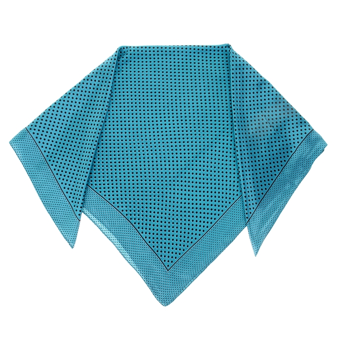 Платок женский "Горошек", размер 90х90 см, цвет синий/зелёный - Фото 1