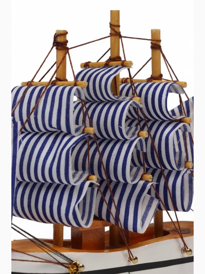 Корабль «Эмма , 16х5х16см, бело-синие паруса