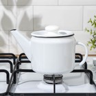 Чайник, 1 л, эмалированная сталь, белый - Фото 4